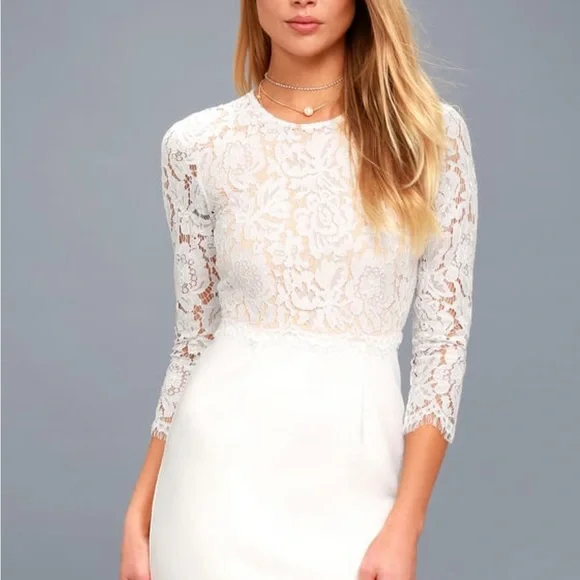 NWT Lulu’s White Wedding Engagement Dress size XS - Picture 3 of 12